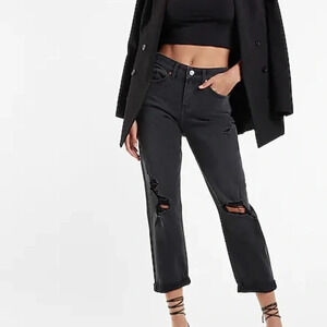 Express Black Boyfriend Jeans